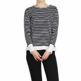 Marine look stripe knit with black and navy